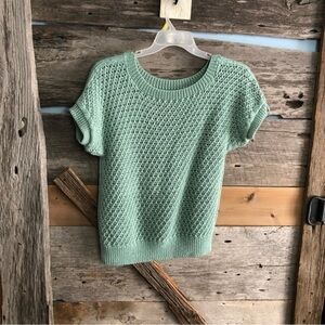 HANDMADE Size XL Light Green Knit Top
